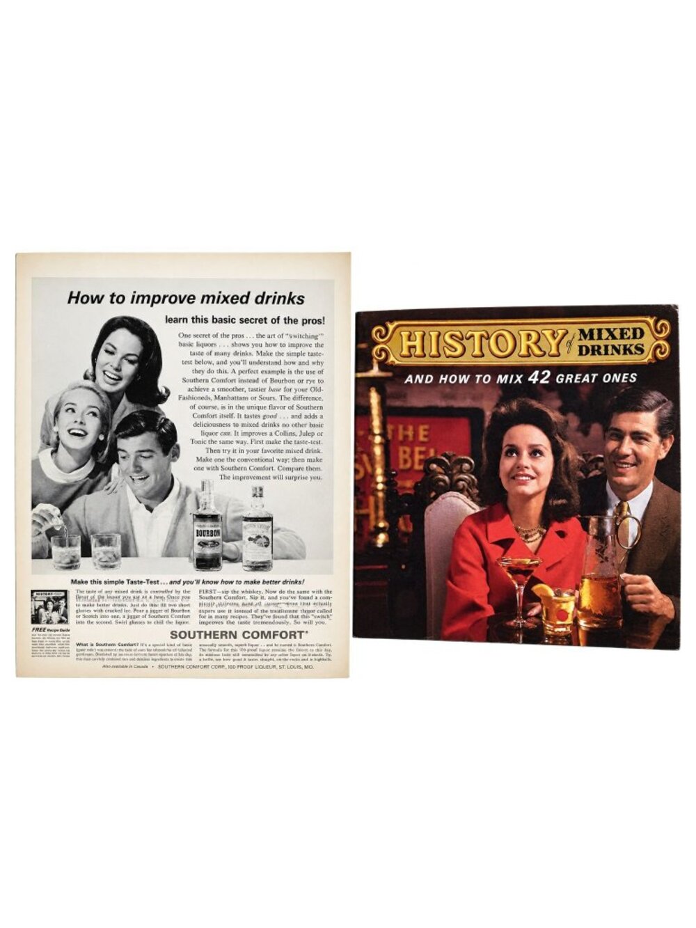 1966 Southern Comfort Vintage Ad Cocktail Recipe Booklet 42 Mixed Drinks Set